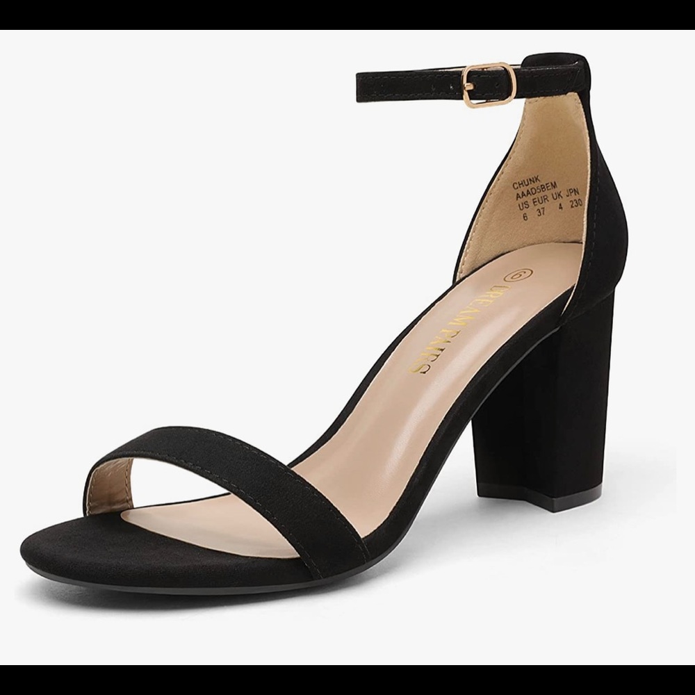 Dream pairs classic black sandal heels - 3” heel